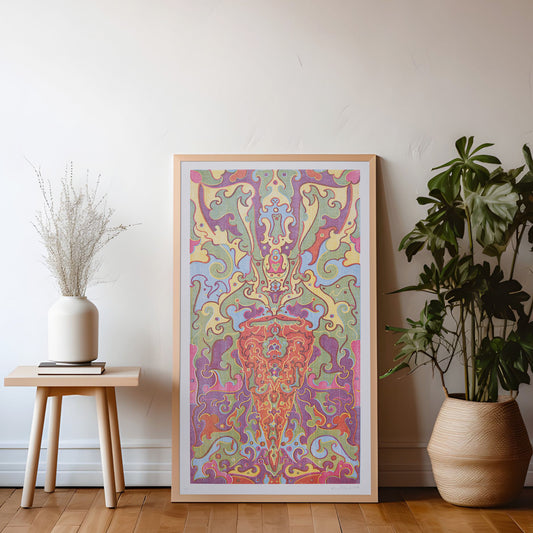 konstverket Mor rot inramad i träram