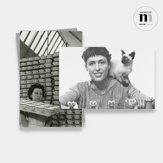 vykort från gustavberg med Lisa Larson