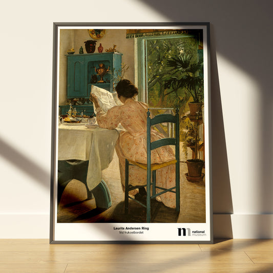 poster 50x70cm i ram med målningen Frukostbordet från Nationalmuseums samlingar