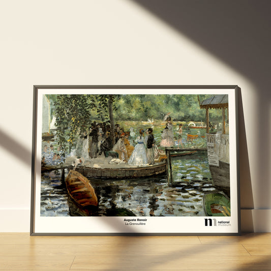 poster med målningen la grenoulliere av Auguste Renoir i svart ram från Nationalmuseum