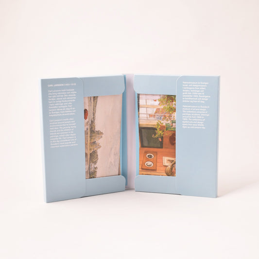 öppen vykortsmapp med motiv av carl larsson från Nationalmuseum