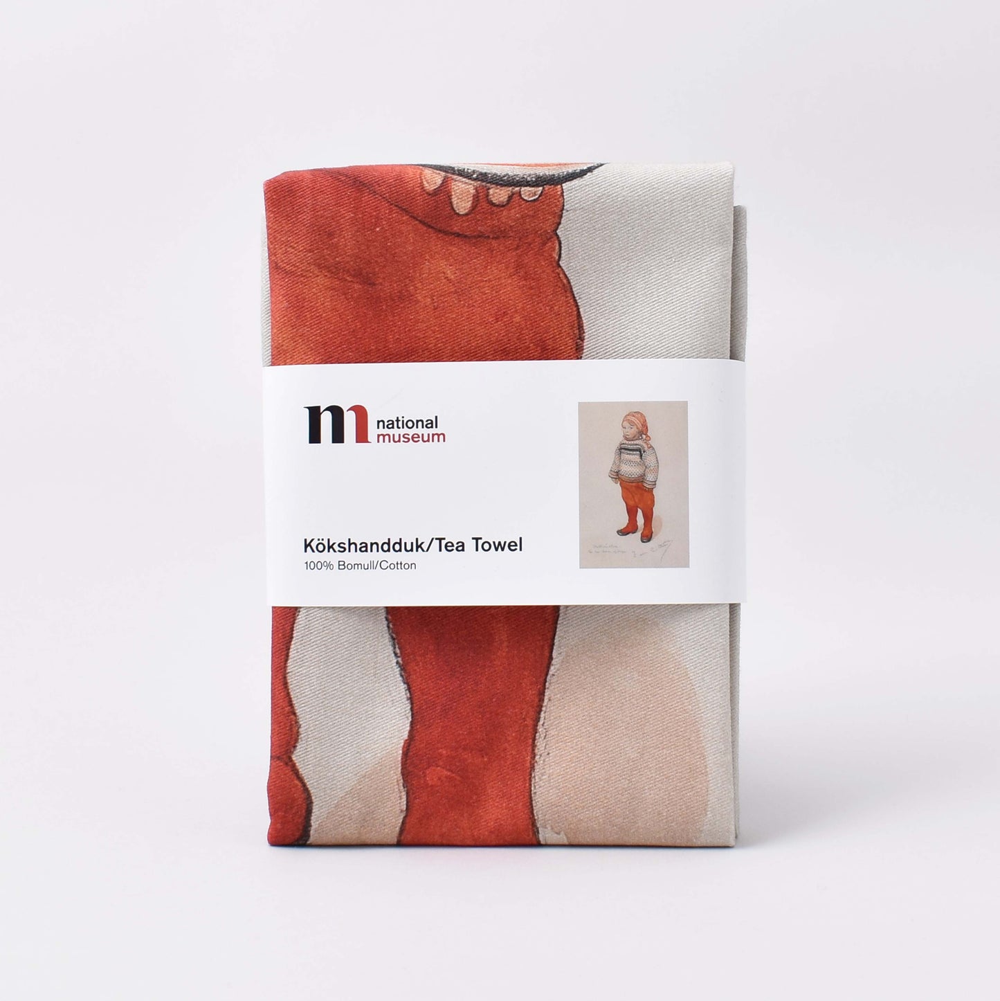 Kökshandduk med motiv av Carl Larsson från Nationalmuseum