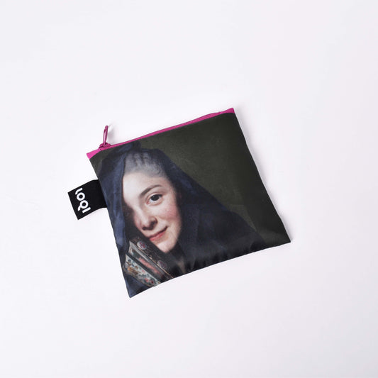 Loqi shoppingkasse med motiv av Alexander Roslins Damen med slöjan i fodral med samma motiv