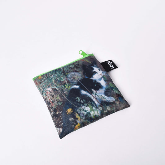 Fodral till Loqi shoppingkasse med motiv av Bruno Liljefors Katt på blomsteräng