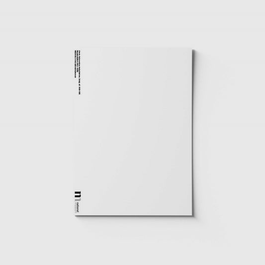 Vit baksida till vykort med skulpturen Urania