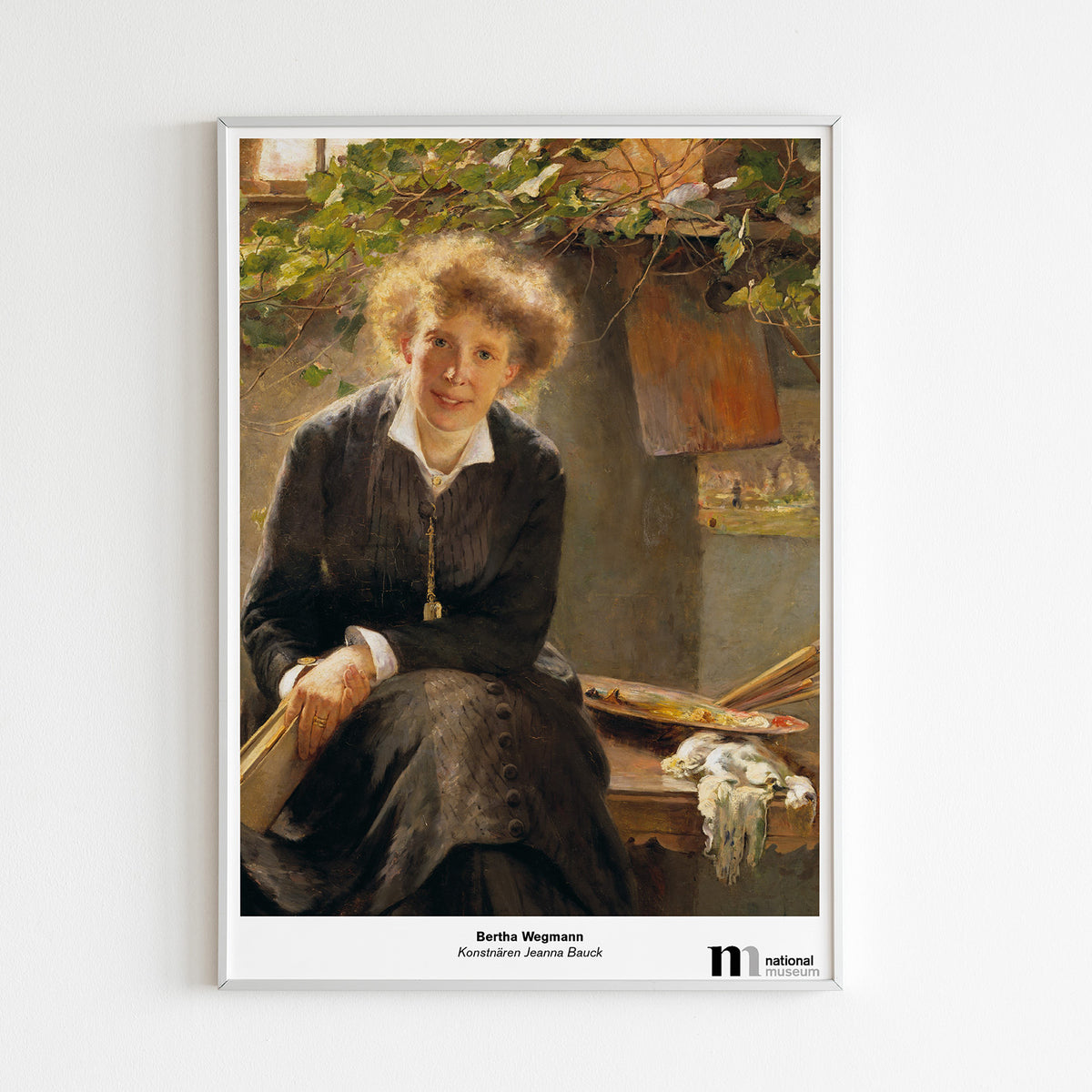 Poster med Jeanna Bauck från Nationalmuseum i vit ram