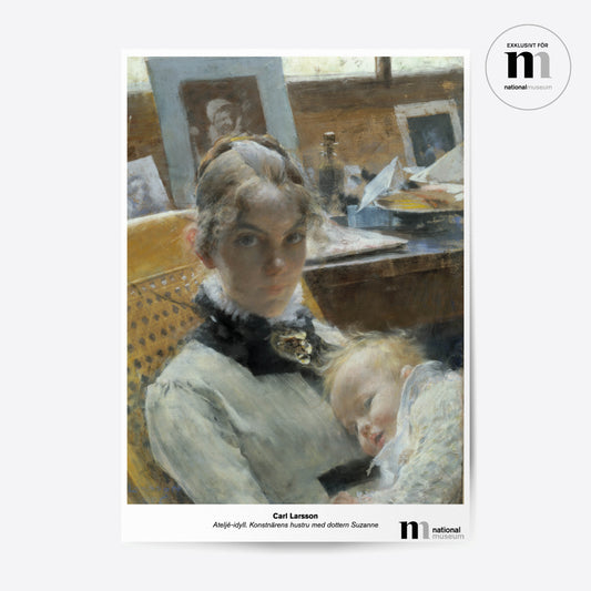 Poster med motiv av Carl Larssons pastellmålning Ateljéidyll från Nationalmuseum