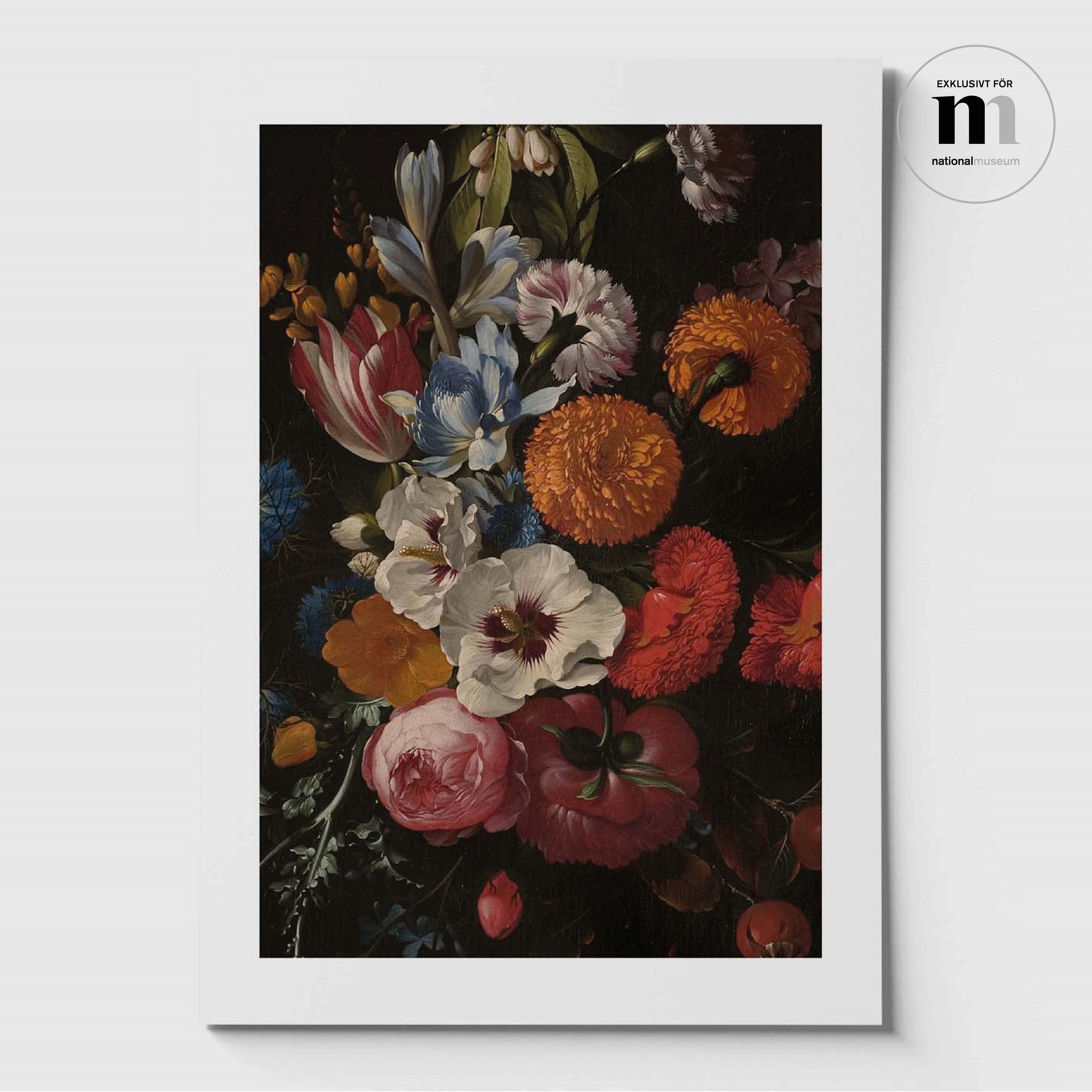 Affisch med blomsterstilleben från Nationalmuseums utställning Trädgården