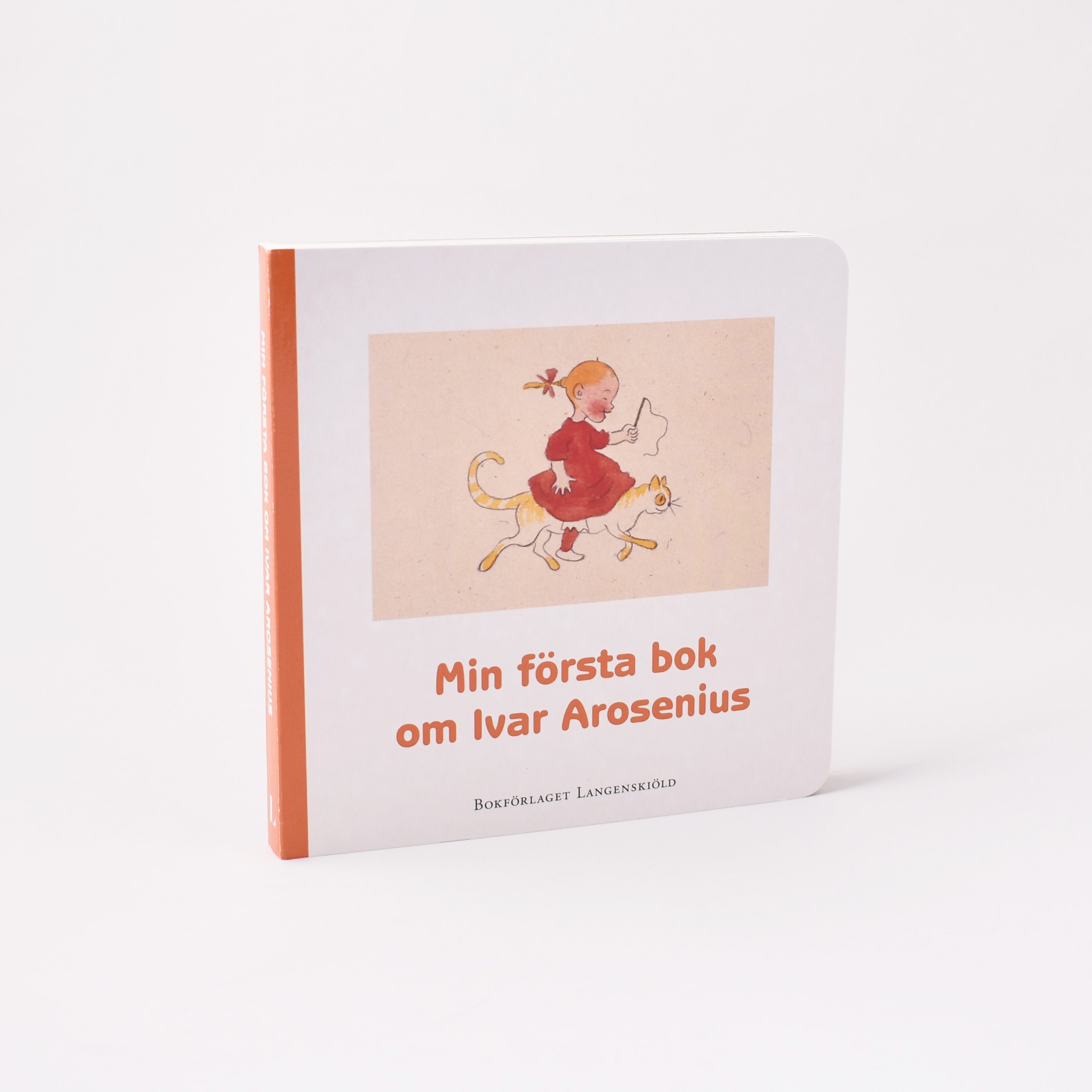 Framsida till barnbok om Ivar Arosenius i vitt och orange