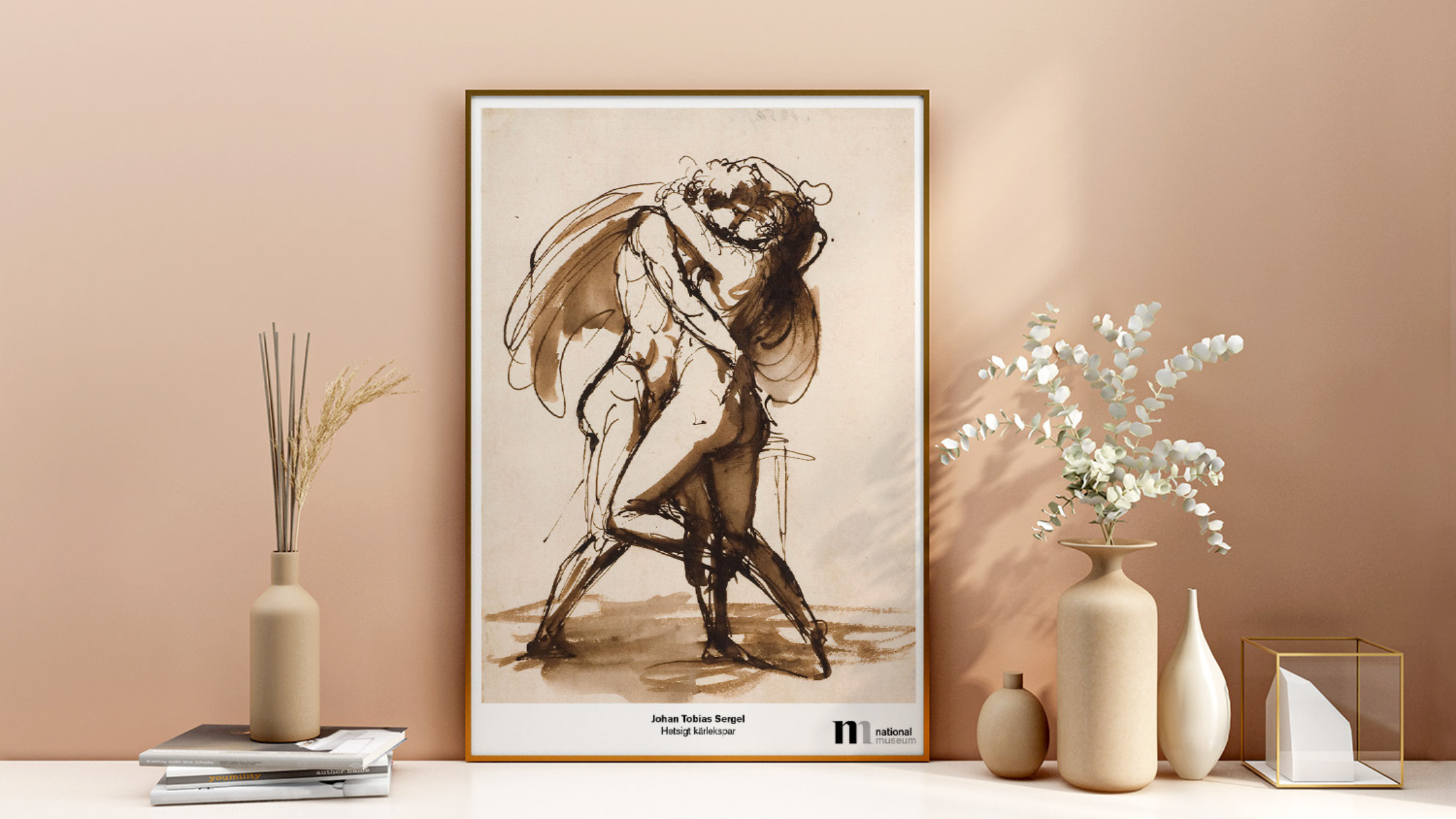 poster med Sergels Hetsigt kärlekspar från Nationalmuseum