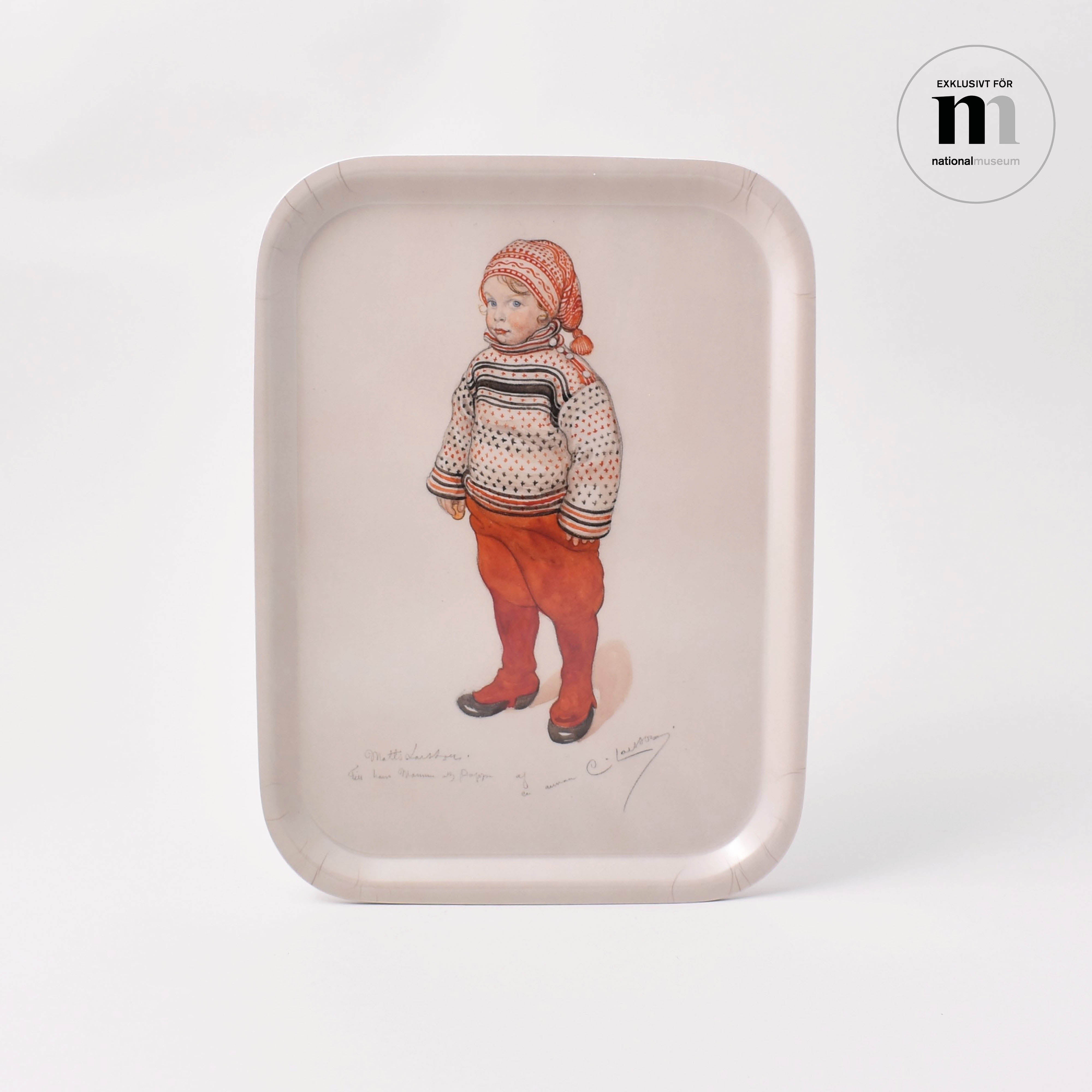bricka med akvarell av Carl Larsson från Nationalmuseum