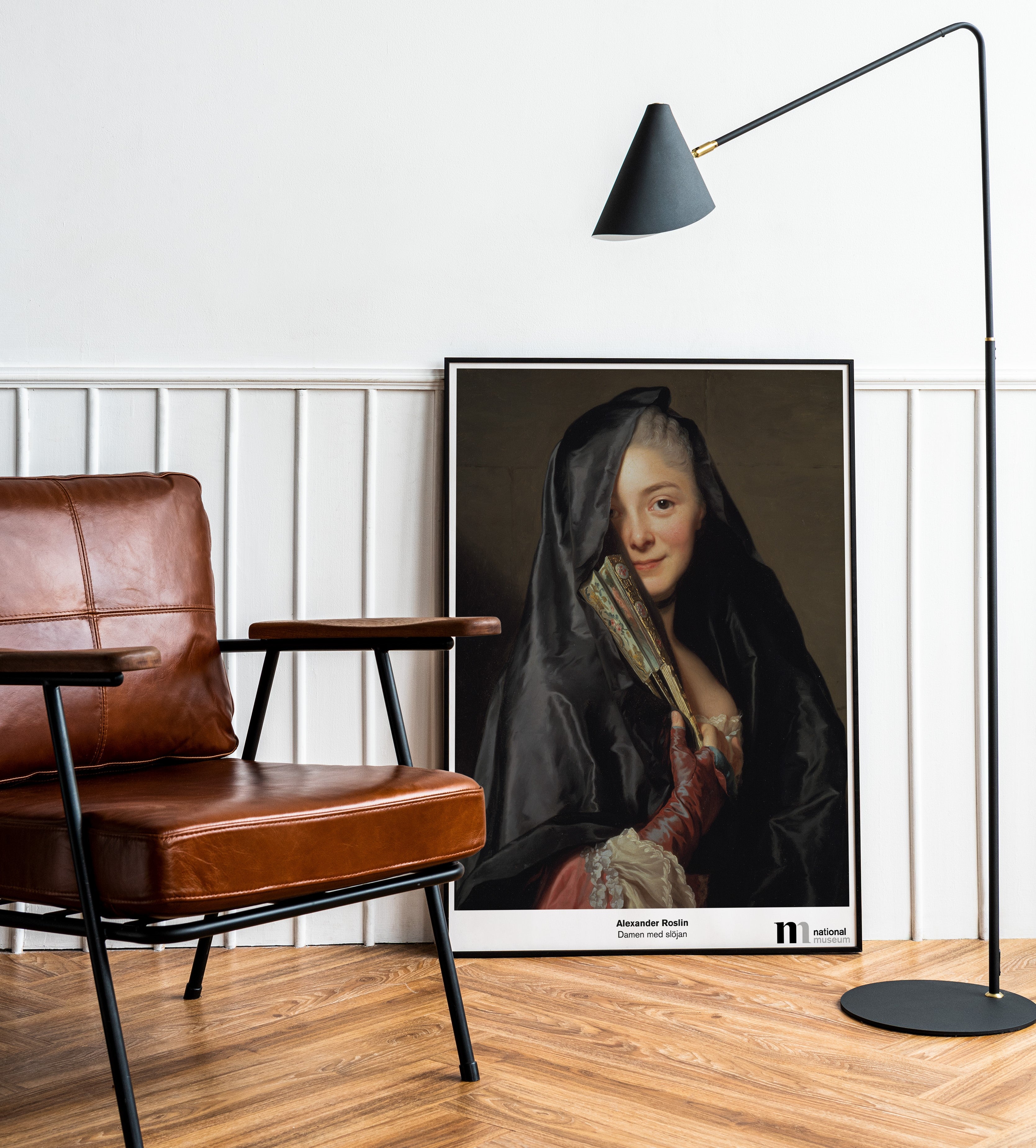 Poster med Damen i slöjan i svart ram från Nationalmuseum