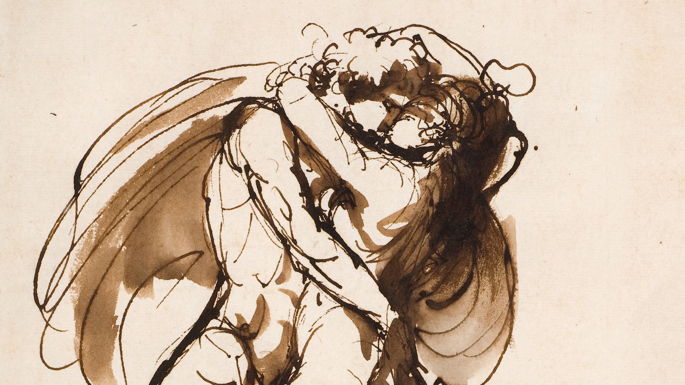 teckningen Hetsigt kärlekspar av Sergel