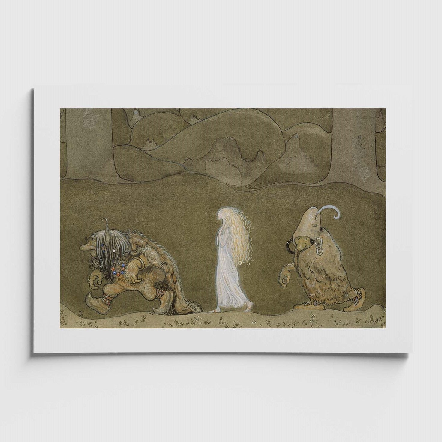 affisch med John Bauers målning Prinsessan och trollen från Nationalmuseums samlingar