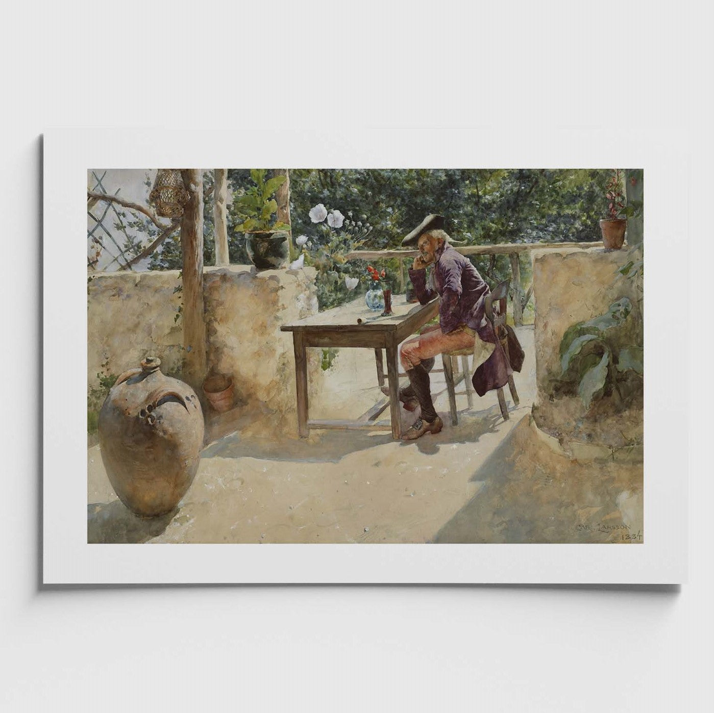affisch med Carl Larssons målning Vinet från Nationalmuseum