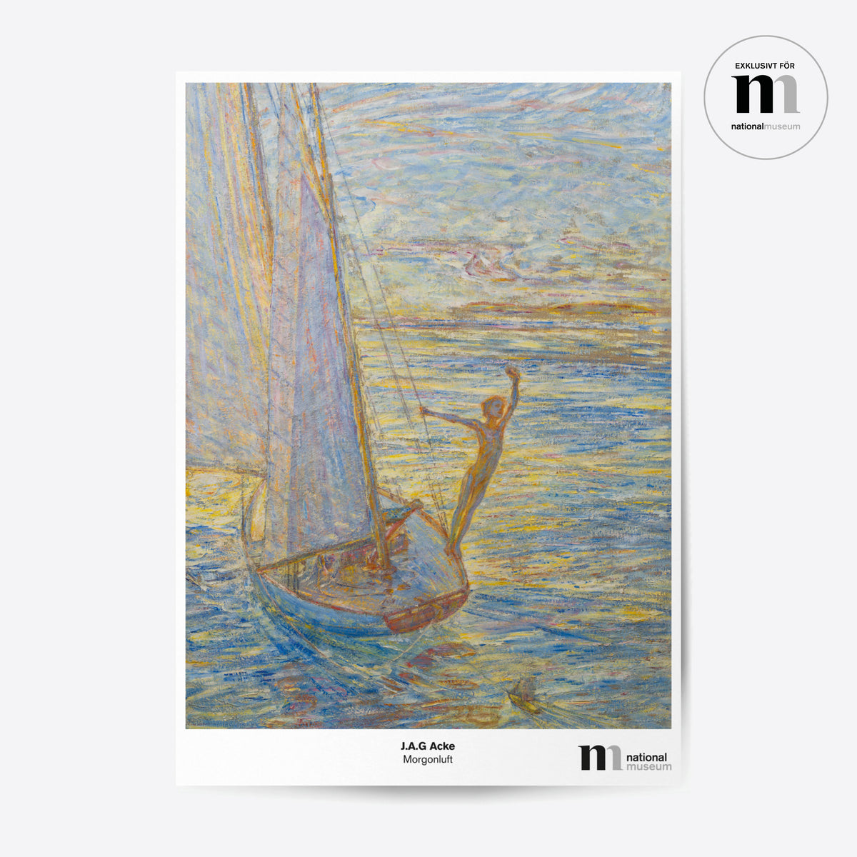 Poster i storleken 50x70cm med J.A.G Ackes målning Morgonluft från Nationalmuseums samlingar