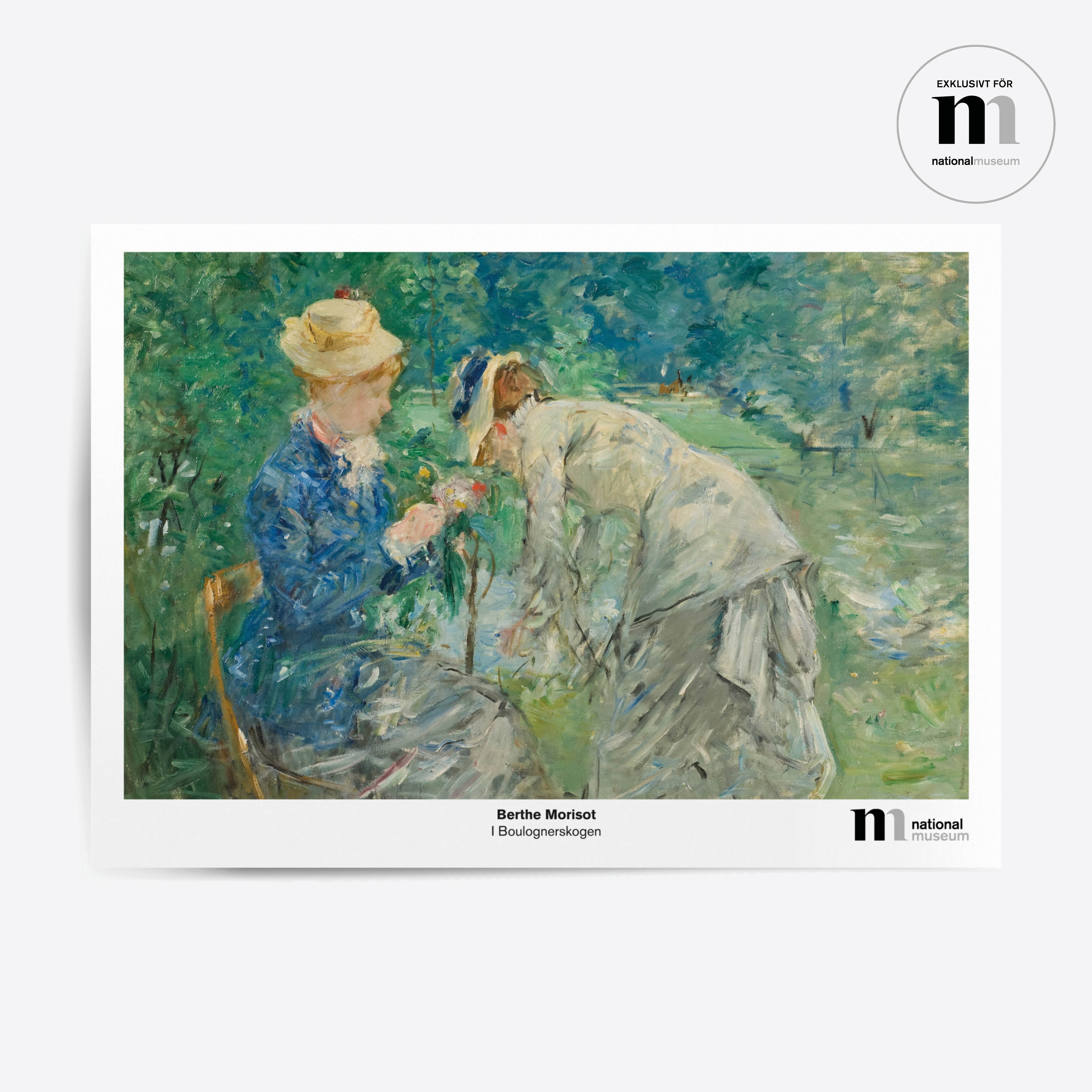Poster med berthe morisots impressionistiska verk I boulognerskogen från Nationalmuseums samlingar