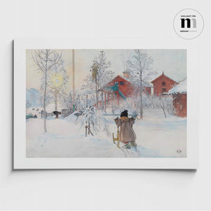 poster med vintermålning av Carl Larsson från Nationalmuseums samlingar
