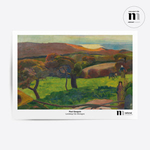 liggande poster med landskap målat av Gauguin från Nationalmuseums samlingar