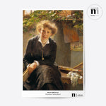 Ladda upp bild till gallerivisning, Poster med motiv av Bertha Wegmanns porträtt av konstnären Jeanna Bauck, hennes penslar och palett från Nationalmuseum
