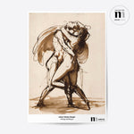 Ladda upp bild till gallerivisning, snygg affisch med skiss av kärlekspar från Nationalmuseum
