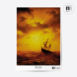 Poster med Marcus Larsons målning Storm på havet från Nationalmuseums samlingar