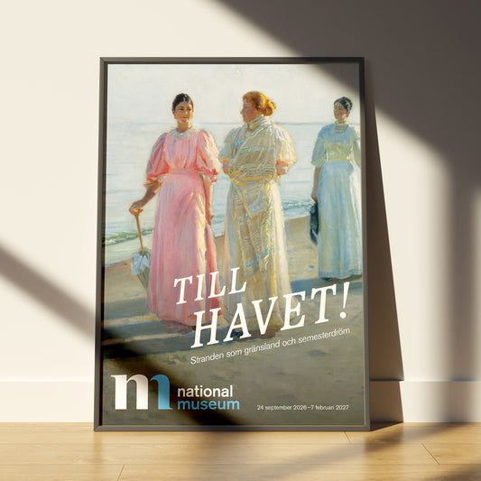 poster 50x70cm i svart ram från Nationalmuseums utställlning Till havet