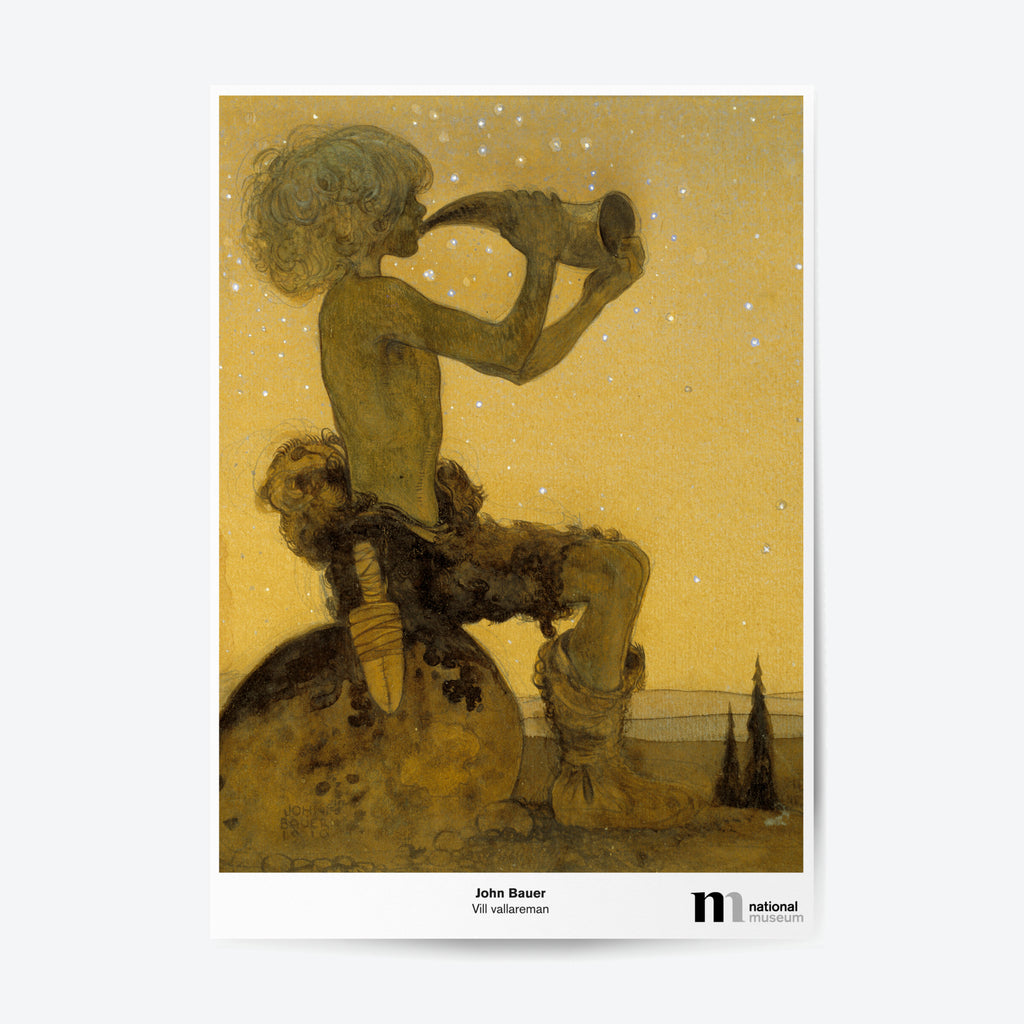 Affisch med John Bauers målning Vill vallareman från Nationalmuseums samlingar