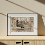 Ladda upp bild till gallerivisning, poster med Carl Larssons Blomsterfönstret från Nationalmuseum i svart ram
