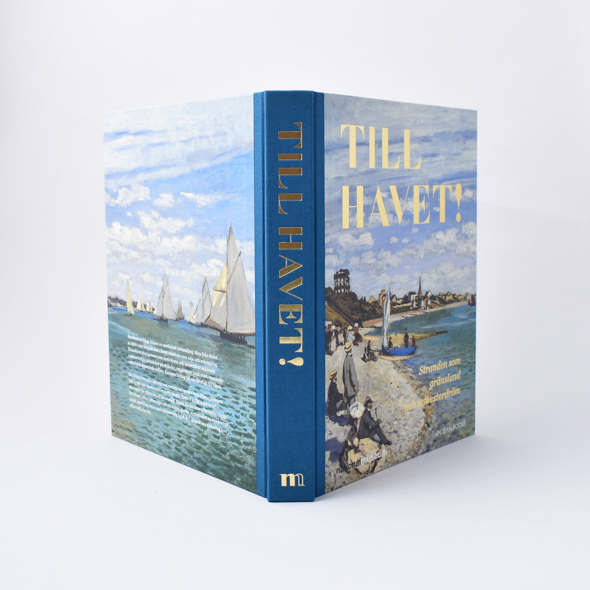upptällt omslag till boken Till havet från utställning på Nationalmuseum