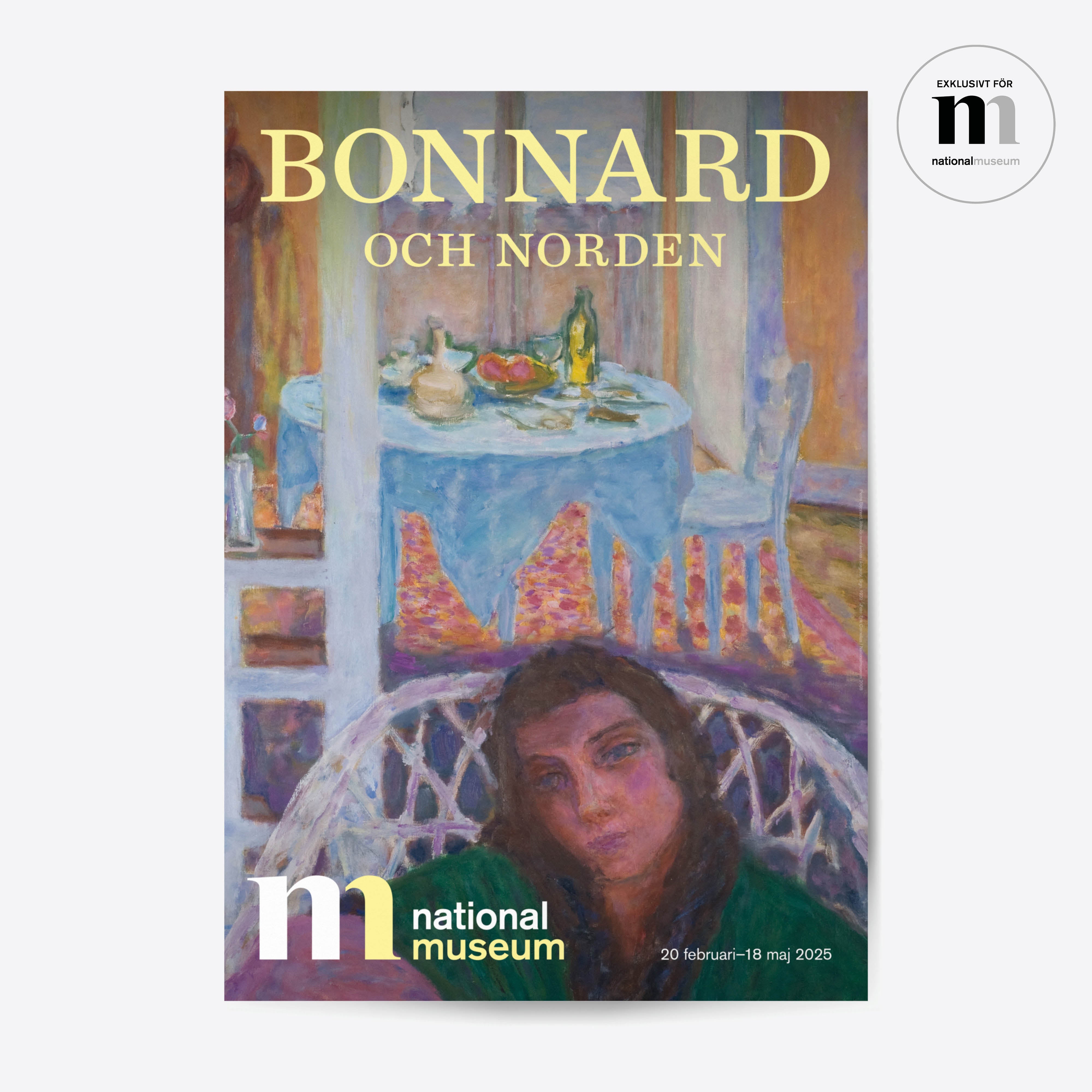 Utställningsaffisch med målning av Pierre Bonnard från utställningen Bonnard och Norden på Nationalmuseum