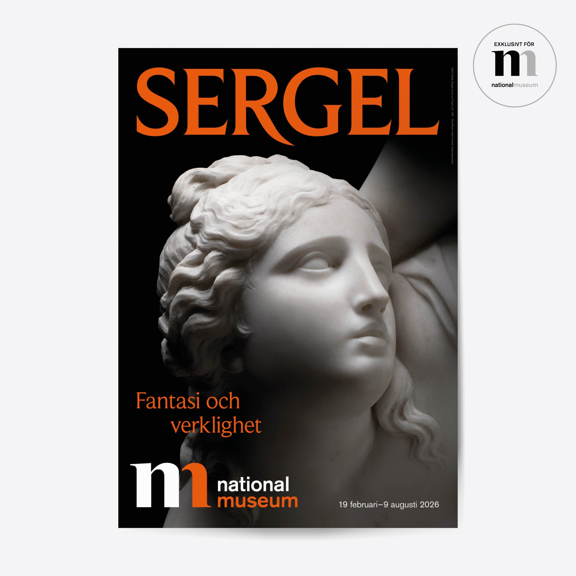 poster med skulpturen psyke från utställningen Sergel på Nationalmuseum