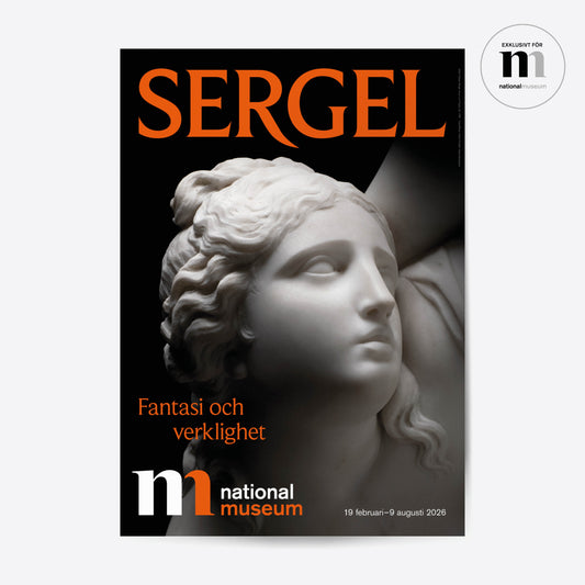 poster med skulpturen psyke från utställningen Sergel på Nationalmuseum