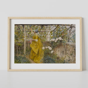 Poster med Carl Larssons målning Vinet i träram från NAtionalmuseum