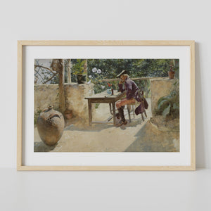 Poster med Vinet av Carl Larsson från utställningen trädgården på Nationalmuseum