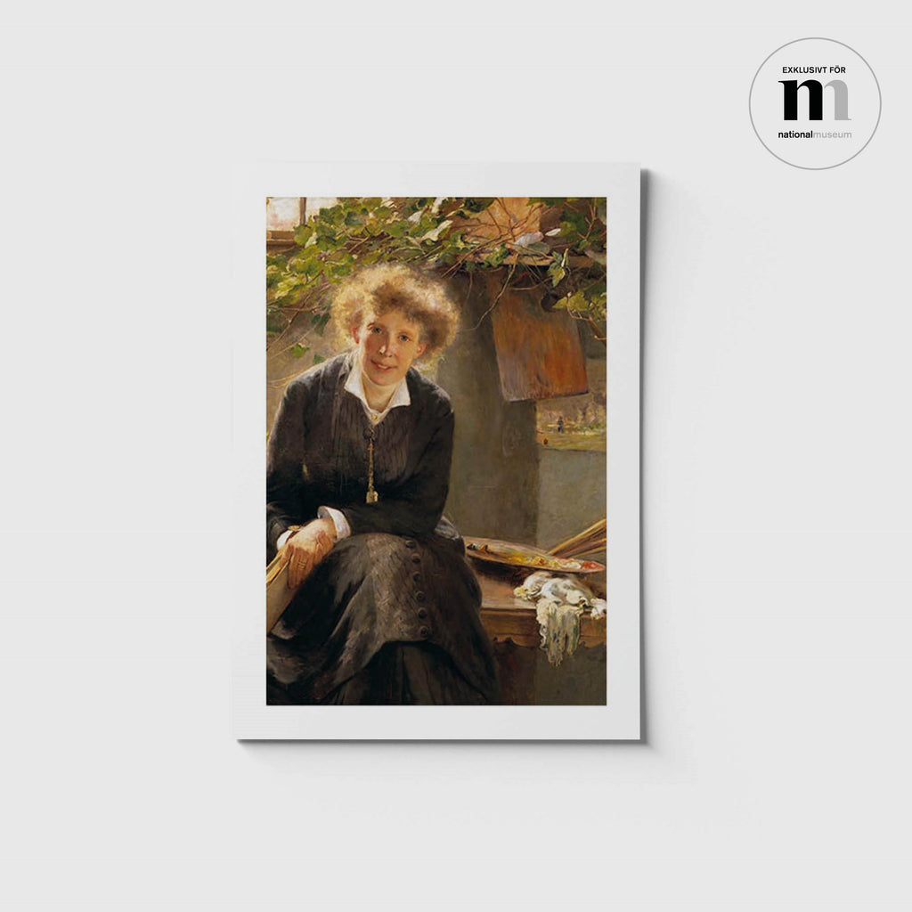 vykort i A5 med Bertha Wegmann porträtt från Nationalmuseum