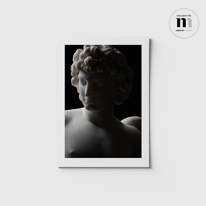 svartvitt vykort i a5 format med skulpturen Amor från utställningen Sergel på Nationalmuseum
