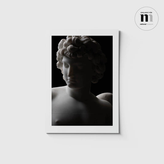svartvitt vykort i a5 format med skulpturen Amor från utställningen Sergel på Nationalmuseum