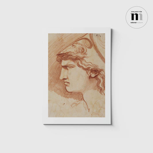 vykort i a5 format med skiss av diomedes från utställningen Sergel på Nationalmuseum