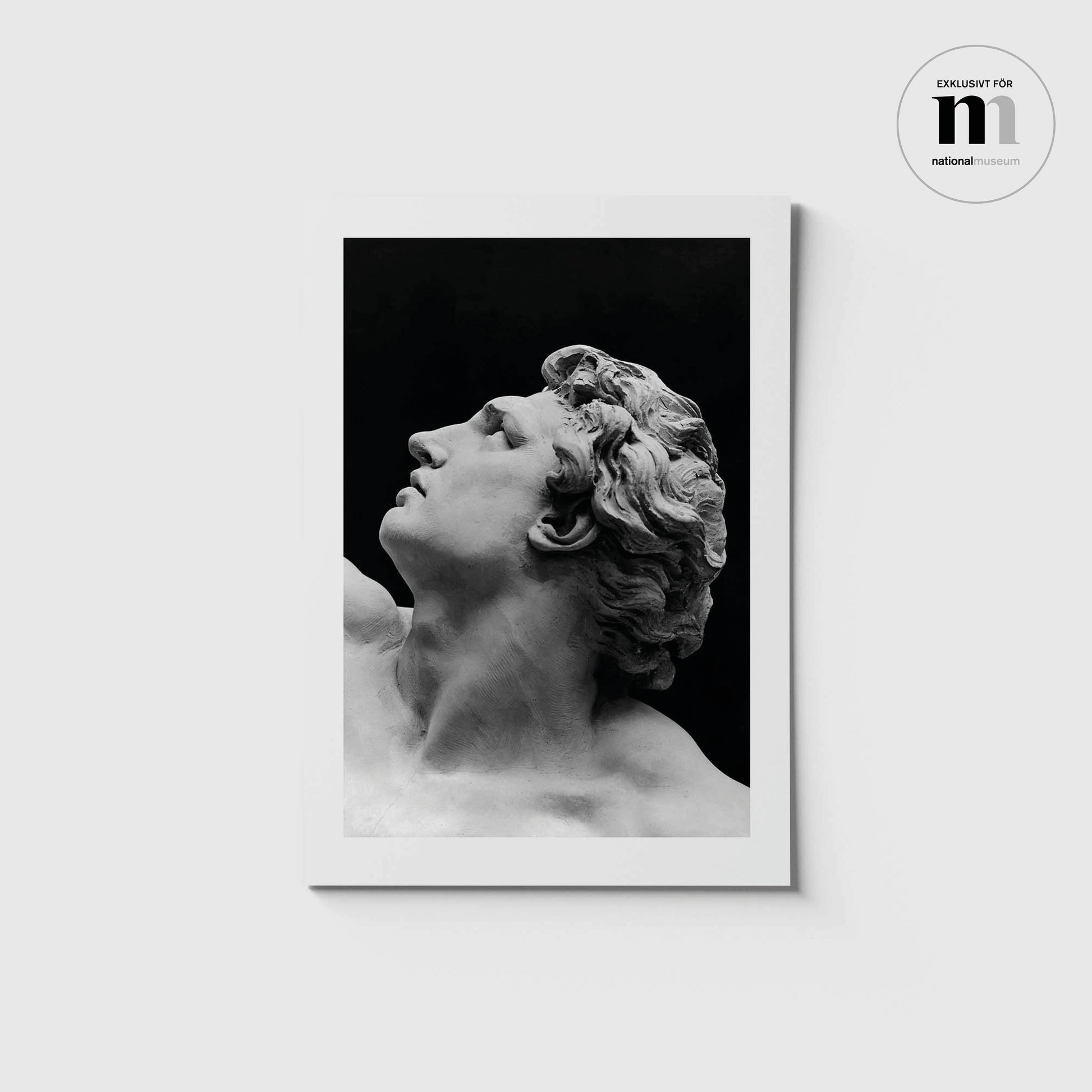 vykort i a5 format med svartvit bild av Othryades från utställlningen Sergel på Nationalmuseum