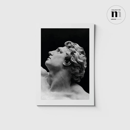 vykort i a5 format med svartvit bild av Othryades från utställlningen Sergel på Nationalmuseum