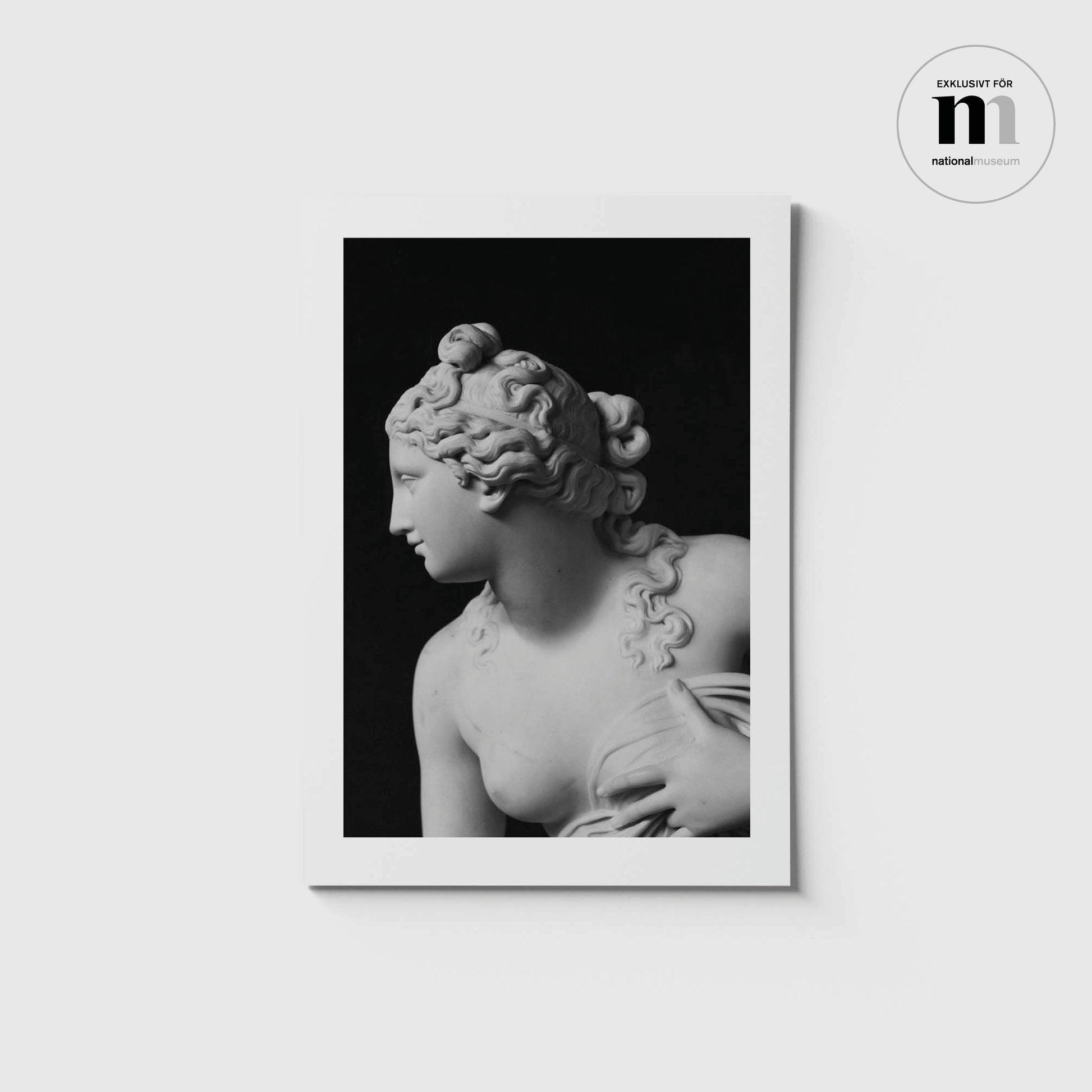 vykort i A5 format med skulpturen Venus stiger ur havet från utställningen Sergel på Nationalmuseum