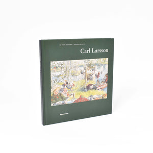 De stora mästarna bokserie, boken om carl larsson omslag i grönt med motiv från konstnärens verk kräftfångst