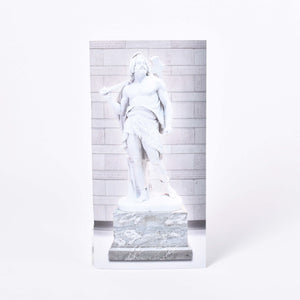 Långsmal anteckningshäfte med omslagsmotiv av Bengt Erland Fogelbergs skulptur Tor