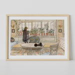 Ladda upp bild till gallerivisning, Poster med Carl Larssons Blomsterfönstret från Nationalmuseum i träram
