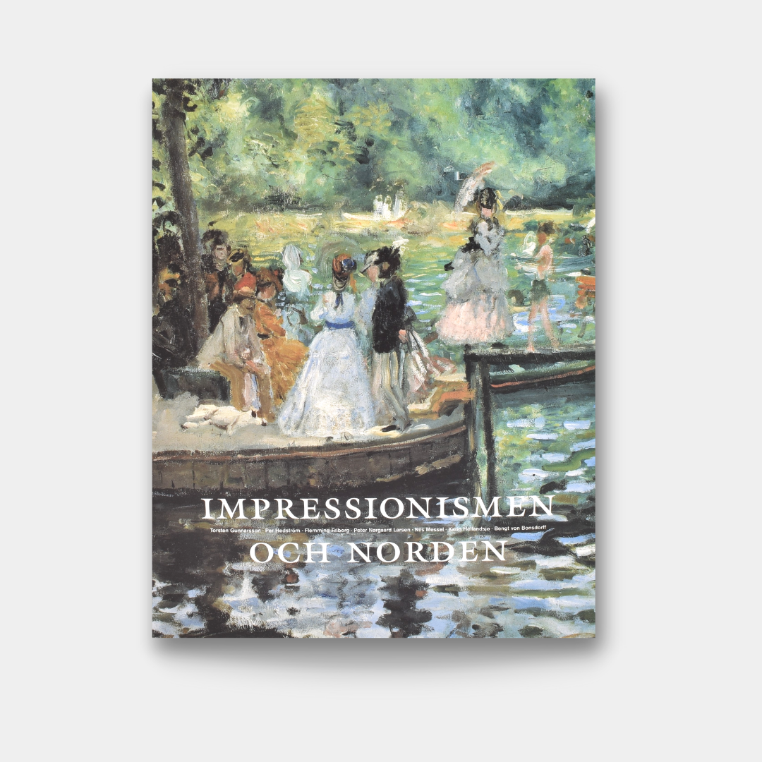 Framsida till utställningskatalogen "impressionismen och norden" med renoirs målning la granoillere