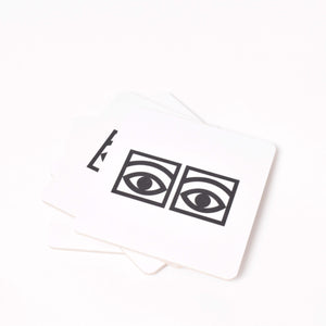 4 st coasters med olle eksells ögonkakao i svart och vitt