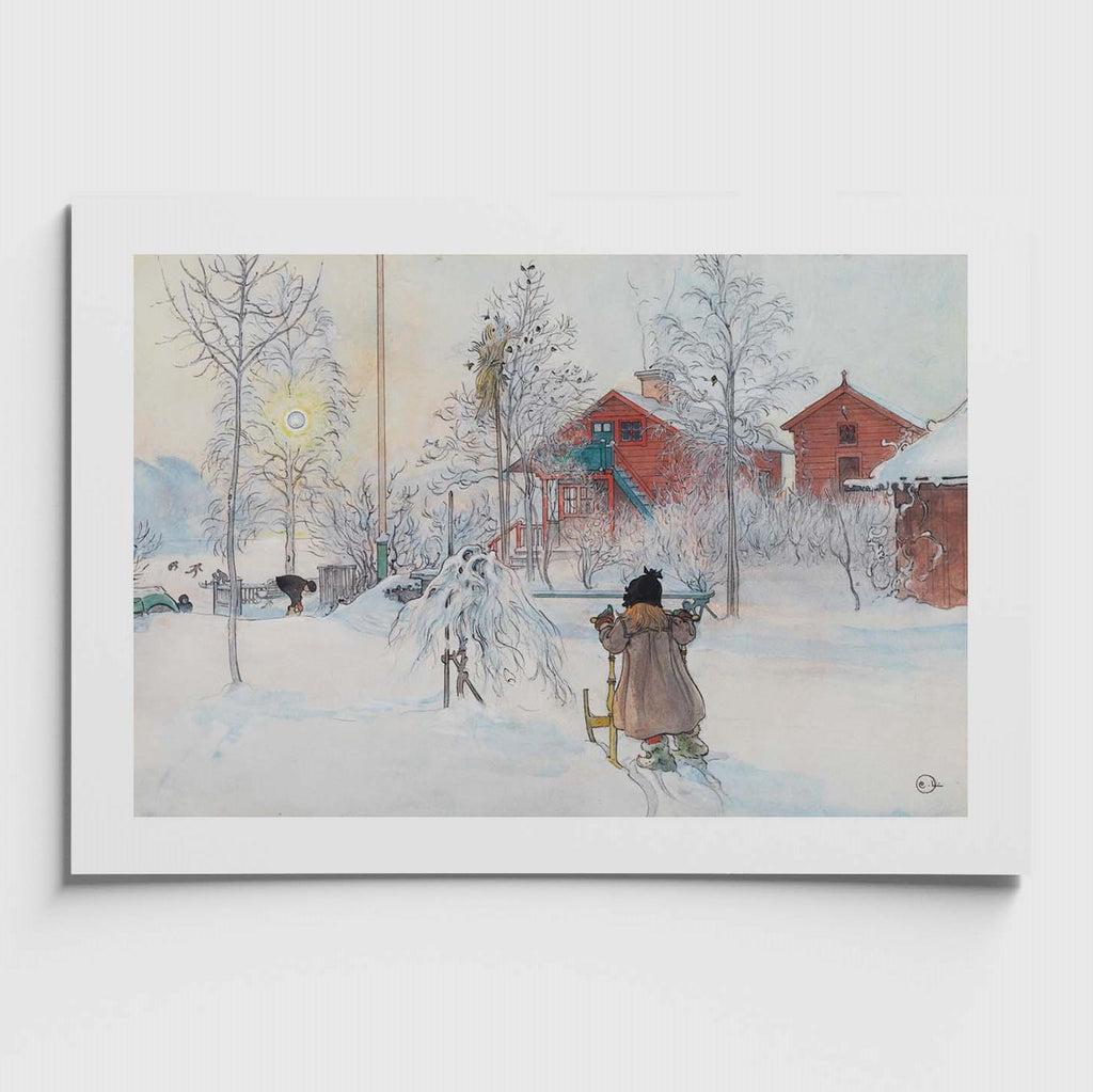 Affisch med målningen Gården och Brygghuset av Carl Larsson