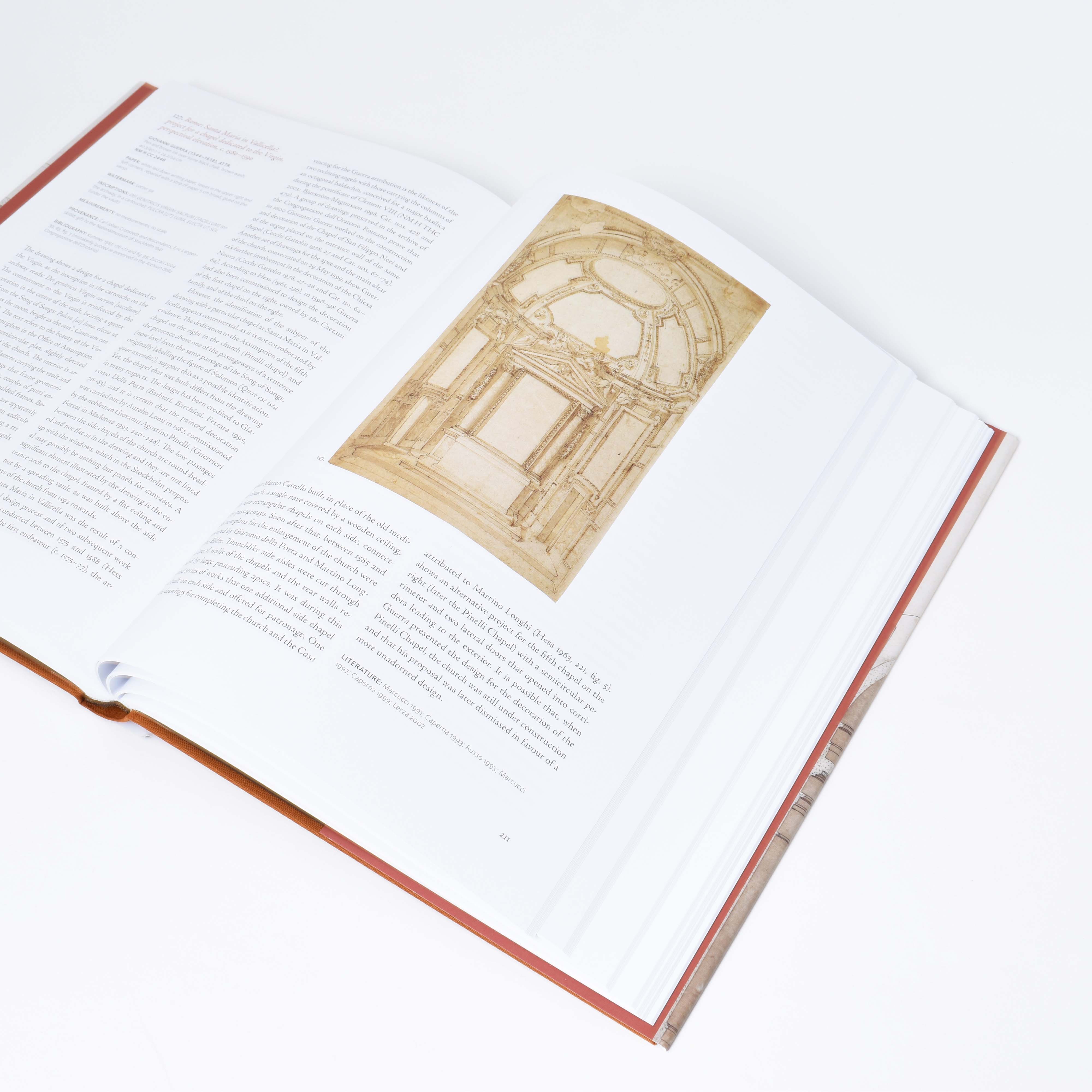 insida till boken Italian archutectural drawings av Anna bortolozzi med bild på arkitekturritning