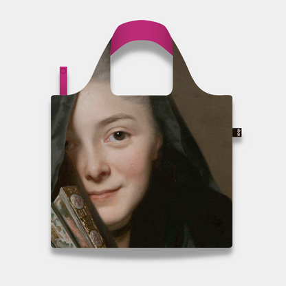 Shoppingkasse i rosa med damen i slöjan från nationalmuseum
